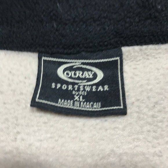 VTG Ouray Off-White Fleece Full Zip Vest Sleeveless Jacket Mens XL - Picture 3 of 5